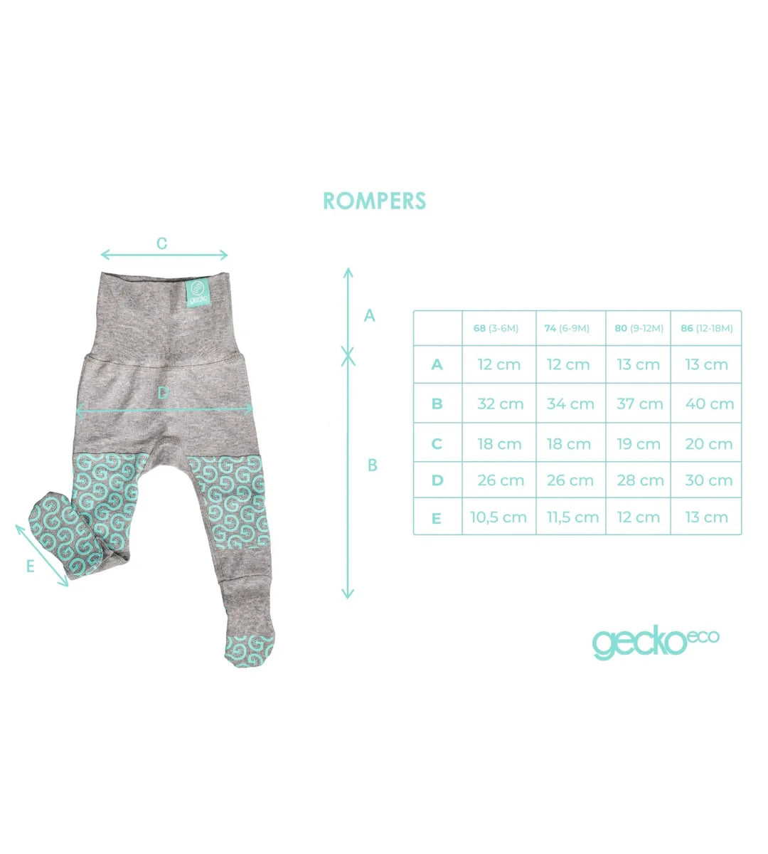 rompers size chart